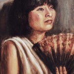 Asian woman with fan